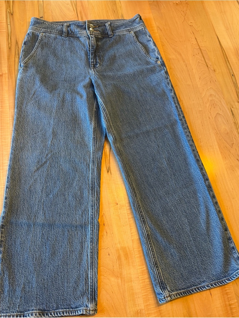 J. Crew Women's Wide Leg Jeans in Faded Blue
